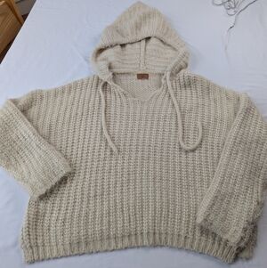 Cozy Cream Hooded Knit Sweater